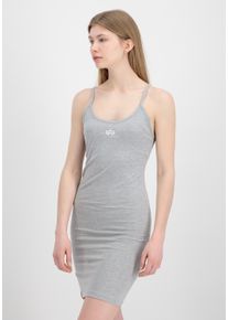 Damen T-Shirt "Alpha Industries Women - Dresses Basic Dress Small Logo Wmn", grau, Gr. XL, Alpha Industries, Obermaterial: 95% Baumwolle, 5% Elastan,
