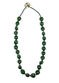 Damen Lange Kette "Lumbang", grün, Basic, Collezione Alessandro, Holz, Halsketten, mit echten Lumbangperlen