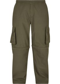 Urban Classics Herren Cargohose "Urban Classics Herren Zip Away Pants", grün, Gr. M, unifarben, 100% Baumwolle, Hosen
