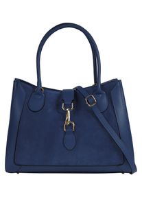 Samantha Look Damen Shopper, blau, Leder, clean, Taschen, echt Leder, Made in Italy