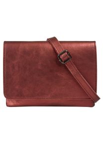 CLUTY Damen Umhängetasche, rot, Leder, glänzend, Taschen, echt Leder, Made in Italy