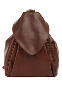 Pike PIKÉ Cityrucksack "ANNA MARIA", braun, Rindsleder, Leder, leicht glänzend, klassisch, Rucksäcke, echt Leder, Made in Italy