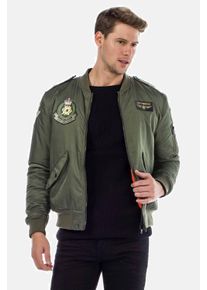 Cipo & Baxx CIPO & BAXX Herren Bomberjacke "Jacke", grün, Basic, Gr. M, unifarben, 100% Nylon, Jacken, in Regular-Fit, CM-133