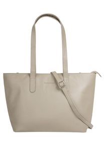 Bruno Banani Damen Shopper, beige, Leder, unifarben, leicht glänzend, Taschen, echt Leder