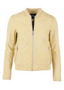 Maze Damen Blouson "4202196", gelb, Gr. M, Obermaterial: 100% Lammleder / Innenfutter: 100% Baumwolle/ Ärmelfutter: 100% Polyester/ Strick: 95%
