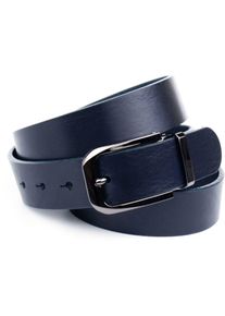 Anthoni Crown Damen Ledergürtel, blau, casual,klassisch,modisch, Gr. 100, unifarben, Leder, Gürtel, 3,5 cm breiter Casual-Vollledergürtel