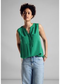 Street One Damen Blusentop, grün, casual, Gr. 46, unifarben, Stoff, 100% Viskose, Blusen, aus softer Viskose