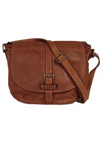 CLUTY Damen Umhängetasche, braun, Leder, used, Taschen, echt Leder, Made in Italy