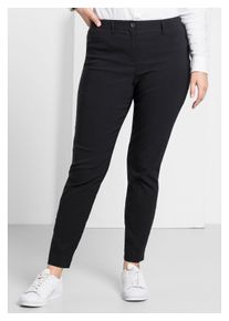 sheego Damen Stretch-Hose "Große Größen", schwarz, sportlich, Gr. 108, unifarben, Obermaterial: 70% Viskose, 25% Polyamid, 5% Elasthan, Hosen,