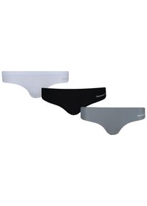 Reebok Damen Slip, Gr. S, schwarz-weiß, Microfaser, Obermaterial: 90% Polyamid, 10% Elasthan, unifarben, Unterhosen, mit seitlichem Logoschriftzug