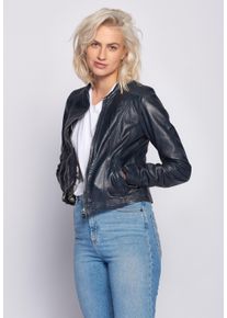 Maze Damen Lederjacke "Smaragd", blau, Gr. XL, Obermaterial: 100% Schafsleder / Futter: 100% Polyester, Jacken