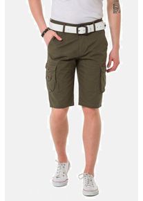 Cipo & Baxx CIPO & BAXX Herren Jeansbermudas "Bermuda & Short", grün, casual, Gr. 31, unifarben, 97% Baumwolle;3% Elasthan, Jeans, mit praktischen Beintaschen,