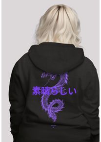 F4NT4STIC Damen Kapuzenpullover "Drache Japan PLUSSIZE", schwarz, casual, Gr. XL, Obermaterial: 65% Baumwolle, 35% Polyester, Pullover, Premium