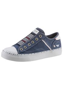 Mustang Shoes Damen Slip-On Sneaker "Schlupfschuh, Freizeitschuh", Gr. 44, blau, Textil, sportlich, Schuhe, Slipper, Schlupfschuh, Freizeitschuh mit