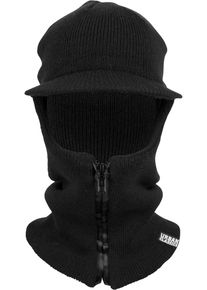 Urban Classics Damen Beanie "Urban Classics Unisex Zipped Balaclava Visor", schwarz, Kunstfaser, Mützen