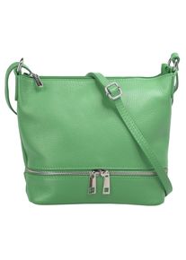 CLUTY Damen Umhängetasche, grün, Leder, unifarben, Taschen, echt Leder, Made in Italy