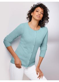 Damen Strickjacke, grün, Gr. 44, CREATION L PREMIUM, unifarben, 100% Kaschmir, Strickjacken