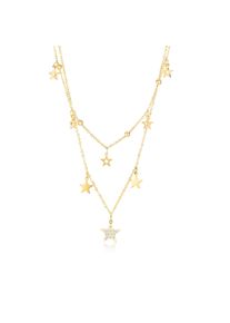 Damen Kette mit Anhänger "Stella", gold, Basic, Collezione Alessandro, Metall, Halsketten, mit kleinen Glassteinen