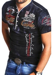behype Herren T-Shirt "EXTEND", schwarz, casual, Gr. M, Batikmuster, bedruckt, bestickt, 98% Baumwolle, 2% Elasthan, Shirts, mit sportiven Prints &