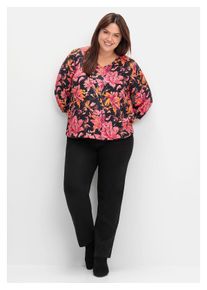 sheego Damen Stretch-Hose "Große Größen", schwarz, casual, Gr. 46, unifarben, Obermaterial: 98% Baumwolle, 2% Elasthan;Futter-Einsatz: 88% Polyester,