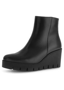 Gabor Damen Keilstiefelette, Gr. 40,5, schwarz, Nappaleder, unifarben, klassisch, Schuhe, Stiefelette, Businesschuh, Ankleboots mit Plateau