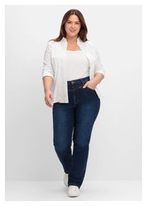 sheego Damen Stretch-Jeans "Große Größen", blau, casual, Gr. 46, unifarben, Obermaterial: 74% Baumwolle, 22% Polyester, 3% Viskose, 1%