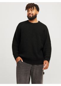 Jack & Jones PlusSize Herren Rundhalspullover "JJJONES KNIT CREW NECK PLS", schwarz, modisch, Gr. 4XL, JACK & JONES PLUSSIZE, unifarben, Strick, Obermaterial: 66%
