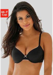 Lascana Damen Schalen-BH, Gr. 80, schwarz, Microtouch, Obermaterial: 82% Polyamid (TACTEL), 18% Elasthan (LYCRA), Basic, BHs, mit Bügel, aus seidiger
