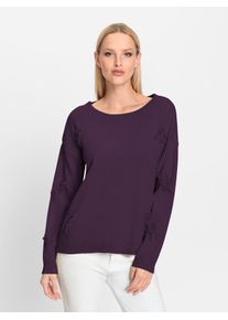 Heine Damen Strickpullover "Pullover", lila, Gr. 44, unifarben, 45% Viskose, 35% Polyamid, 20% Polyester, Pullover
