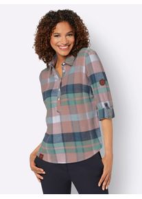Casual Looks Damen Flanellbluse, bunt, Gr. 36, gemustert, kariert, mehrfarbig, 100% Baumwolle, Blusen