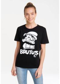 logoshirt Damen T-Shirt "Popeye - Bluto Portrait", schwarz, casual, Gr. S, bedruckt, 100% Baumwolle, Shirts, mit lizenziertem Print