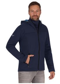 TRIGEMA Herren Softshelljacke "TRIGEMA Klassische Softshell–Kapuzenjacke", blau, sportlich, Gr. L, 88% Polyamid, 12% Elastan, Jacken