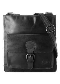 XZONE X-ZONE Damen Umhängetasche, schwarz, Leder, used, Taschen, echt Leder