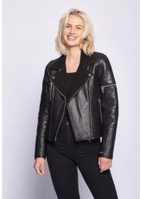 Maze Damen Lederjacke "4201910", schwarz, Gr. XL, Obermaterial: 100% Lammleder / Futter: 100% Polyester / Ärmelfutter: 100% Polyester, Jacken