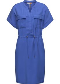 Ragwear Damen Blusenkleid "Roisa", blau, modisch, Gr. XL, Material: 80% Viskose, 20% Polyester, Kleider, stylisches Sommerkleid mit Bindeband