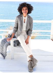 Heine Damen Jerseyblazer "Jersey-Blazer", grau, Gr. 34, 69% Polyester, 24% Viskose, 7% Elasthan, Blazer