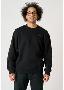 Cleptomanicx Herren Sweatshirt "Ligull Boxy", schwarz, casual, Gr. M, bestickt, 100% Baumwolle, Sweatshirts, mit kleiner Möwenstickerei