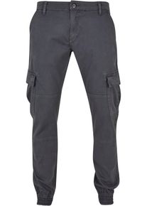 Urban Classics Herren Cargohose "Urban Classics Herren Washed Cargo Twill Jogging Pants", schwarz, Gr. 32, unifarben, 98% Baumwolle, 2% Elasthan,