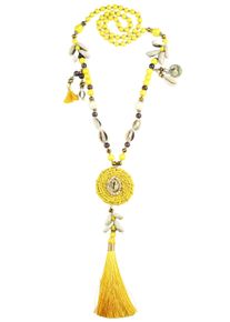 Damen Lange Kette "Bahli", gelb, Basic, Collezione Alessandro, Glas, Halsketten, mit echten Glasperlen