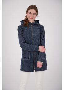 DEPROC Active Damen Strickmantel "KENNEWICK II LONG", blau, casual, Gr. 38, 100% Polyester, Mäntel, außergewöhnlicher Feinstrickmantel mit