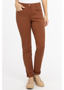 Recover Pants Damen Stoffhose "Damenhose", braun, Gr. 38, unifarben, 92% Baumwolle;5% Elastomultiester;3% Elasthan, Hosen, 5-Pocket-Hose