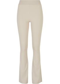 Urban Classics Damen Leggings "Urban Classics Damen Ladies Recycled High Waist Flared Leggings", beige, Gr. XXXL, unifarben, 78% Polyester, 22%