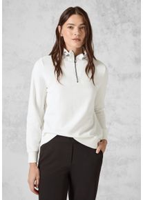 Cecil Damen Sweatshirt, weiß, casual, Gr. XL, unifarben, Web, 80% Baumwolle, 20% Polyester, Sweatshirts, im soften Baumwoll-Mix