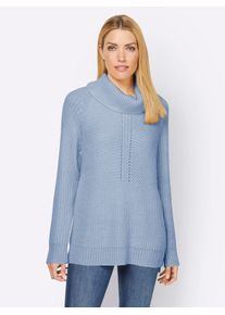 Heine Damen Rollkragenpullover "Pullover", blau, Gr. 36, meliert, unifarben, 100% Polyacryl, Pullover