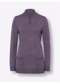 Classic Basics Damen Stehkragenpullover "Pullover", lila, Gr. 42, unifarben, meliert, 100% Polyacryl, Pullover