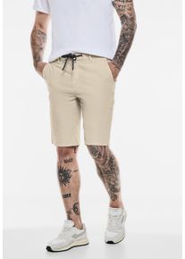 Street One MEN Herren Shorts, beige, casual, Gr. 30, unifarben, Web, 98% Baumwolle, 2% Elasthan, Hosen, mit Tunnelzugband