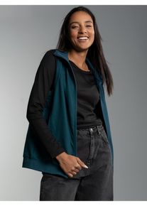 TRIGEMA Damen Steppweste "TRIGEMA Weste aus bequemem Sweat-Material", blau, casual, Gr. L, 70% Baumwolle, 30% Polyester, Westen