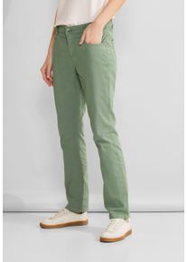 Street One Damen Stoffhose, grün, casual, Gr. 32, unifarben, Web, 97% Baumwolle, 3% Elasthan, Hosen, Middle Waist