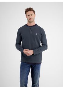 Lerros Herren Henleyshirt "Lerros Serafinoshirt für Herren", blau, Gr. S, 70% Baumwolle, 25% Polyester, 5% Elasthan, Shirts