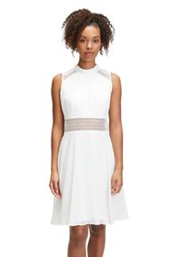 Vera Mont Damen Cocktailkleid "Vera Mont Cocktailkleid mit Spitzeneinsatz", beige, festlich, Gr. 32, Chiffon, Obermaterial: 100% Polyester recycelt.,